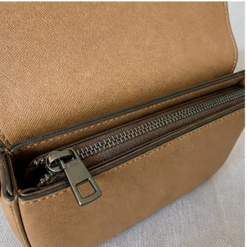 Brown Saffiano Crossbody Bag